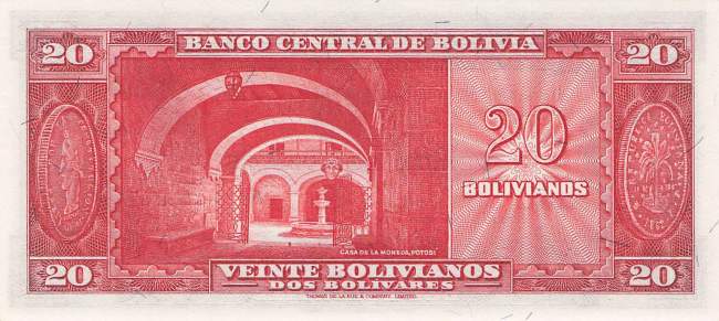20 Bolivianos L.20.12.1945 p.140a-6